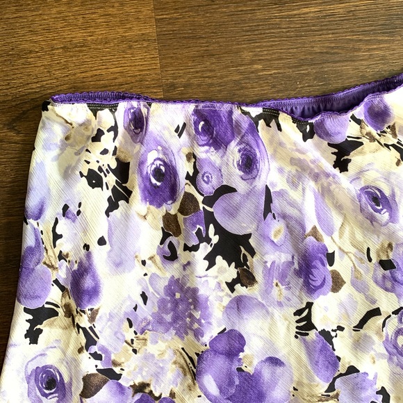 Notation Purple A-line Flowered Chiffon Skirt - Picture 3 of 7